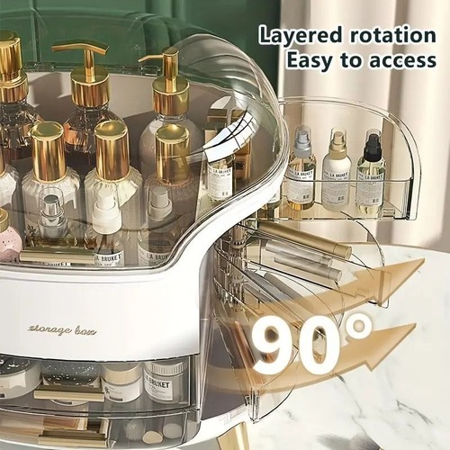 化粧品 メイクアップオーガナイザー 多機能 防塵 化粧品 収納ボックス スキンケア ジュエリー 口紅ケース オーガナイザー  蓋付き 化粧品 収納ボックス グリーン 大容量 緑 白 グリーン ホワイト