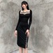 ✞✝✞ スタンダードブラックチェーン ロング レトロ スクウェア ステッチ ✞✝✞ ゴスロリ SM ミリ 甘ロリ クラロリ 和ロリ エレガント 黒ロリ 姫ロリ 華ロリ AA-AA36734942583