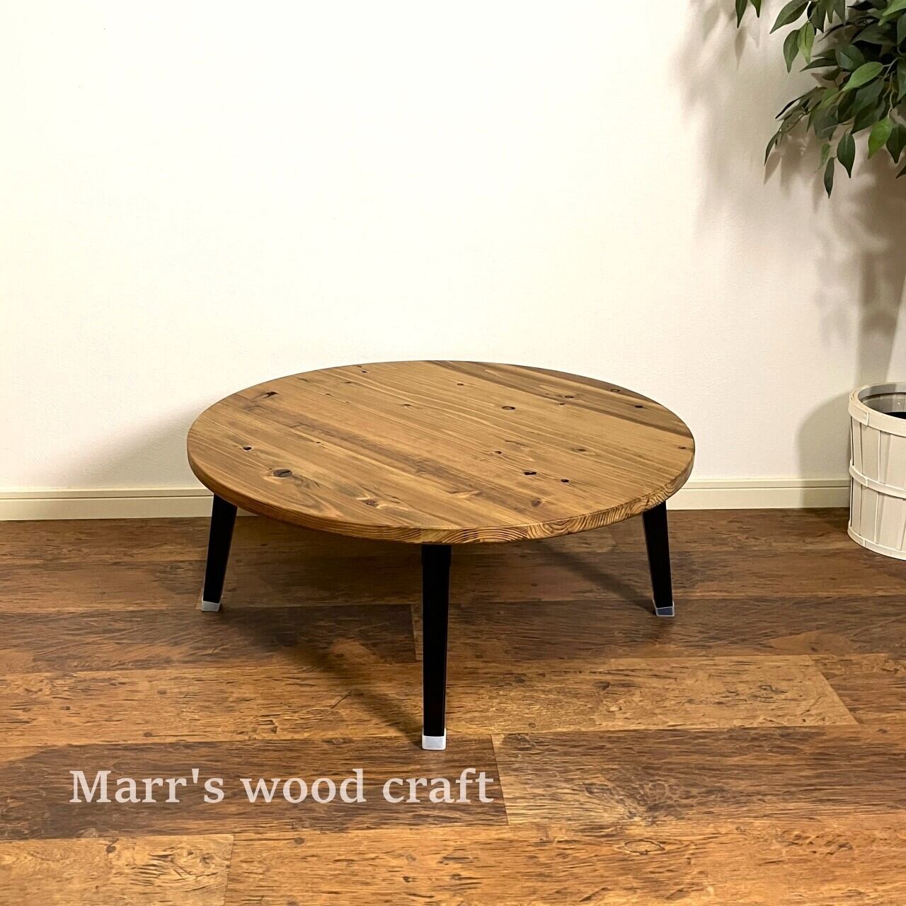 つい触りたくなる国産ヒノキのちゃぶ台】直径90㎝ 角が丸くなめらか