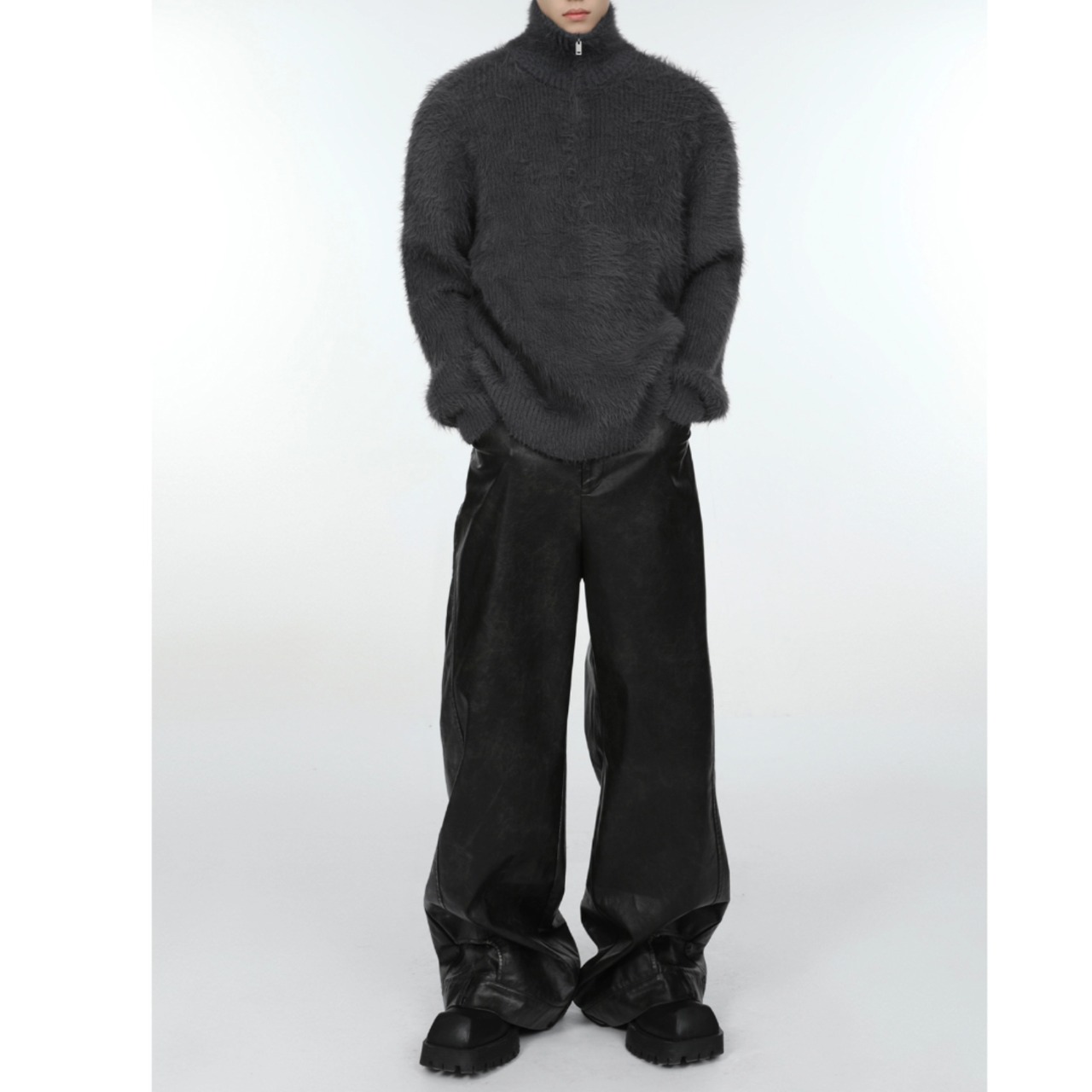 High Neck Zip Sweater / M–3XL　TB2635・画像7