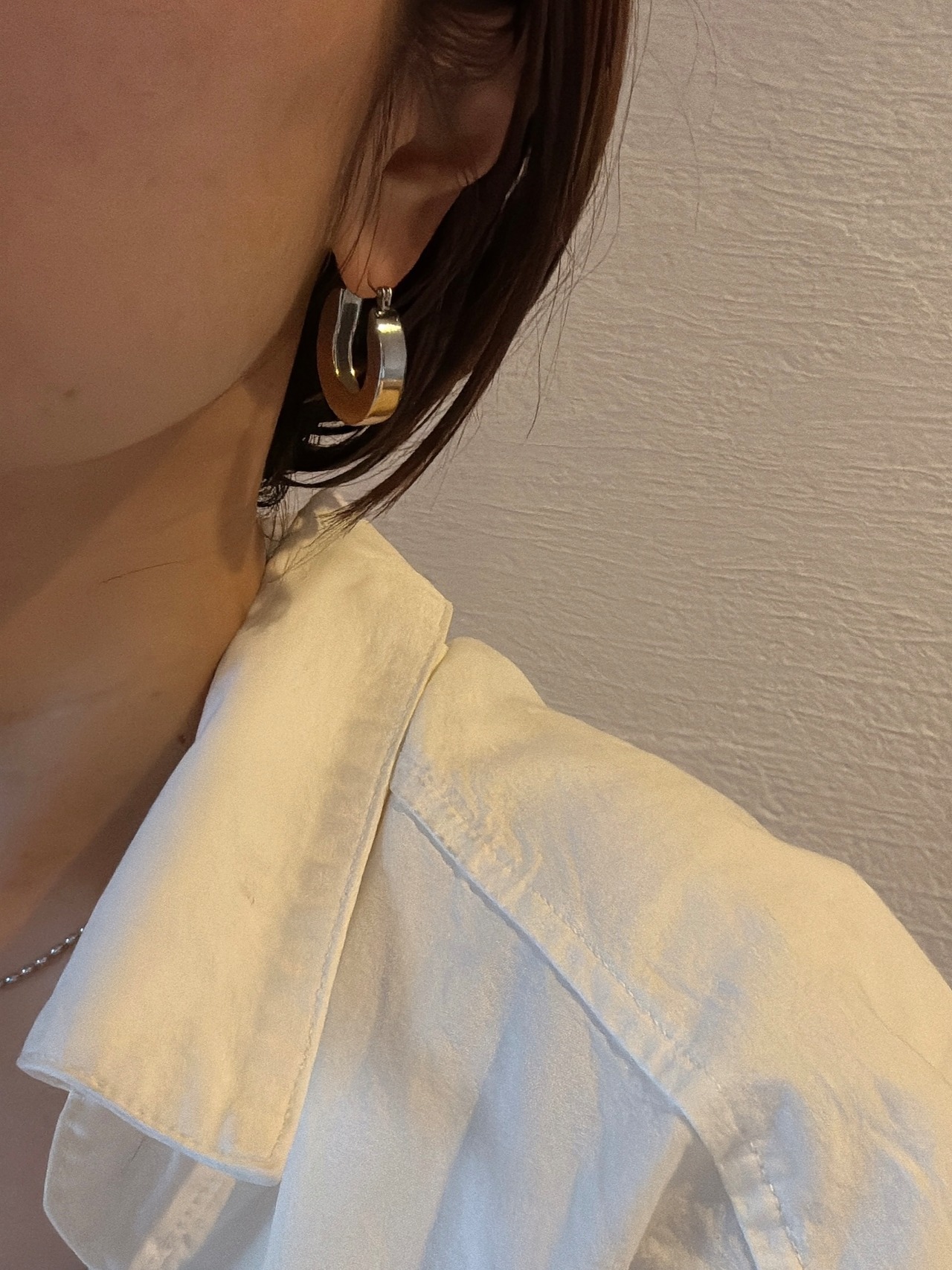 ツートンアーチフープピアス