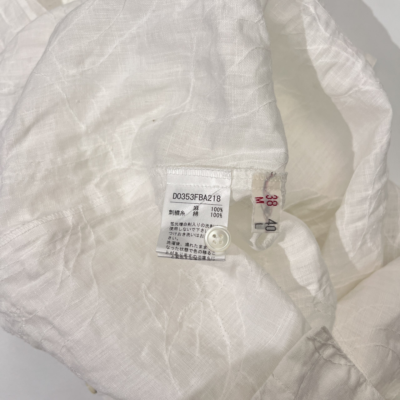 Mademoiselle NON NON マドモアゼルノンノン リネン100% フラワー刺繍 ロング丈 ノースリーブ シャツ M/ホワイト/チュニック