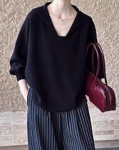 Sailor collar round hem Knit T20346