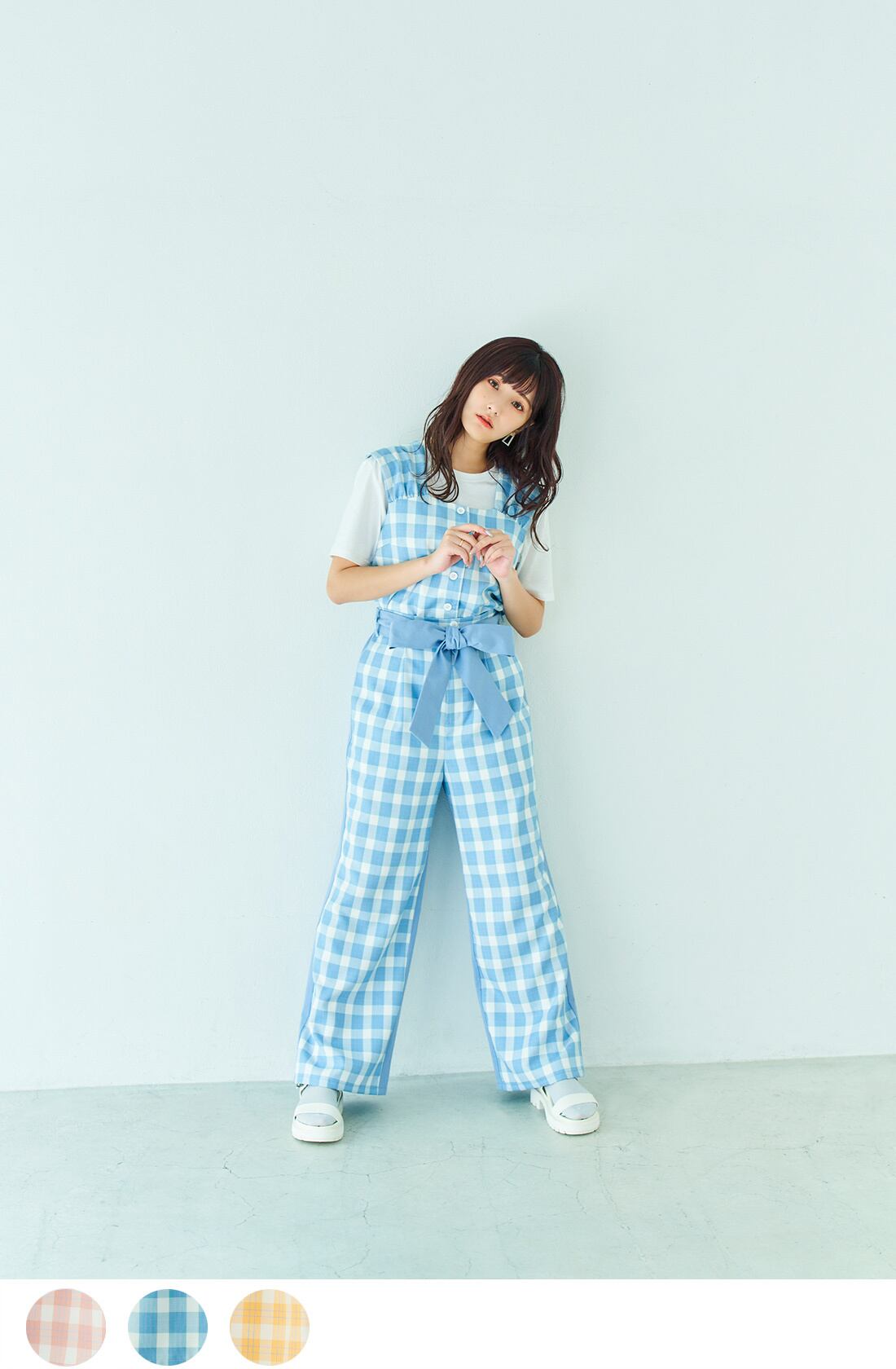 ギンガムチェックset Upパンツ Boka Nii ボカニー