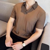 v-neck short sleeve polo shirt 00290
