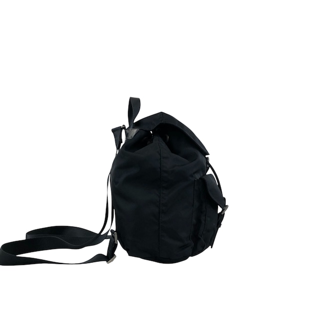 PRADA プラダ バックパック ブラック トライアングルロゴ ナイロン フロントバックル vintage ヴィンテージ オールド rfyw7n
