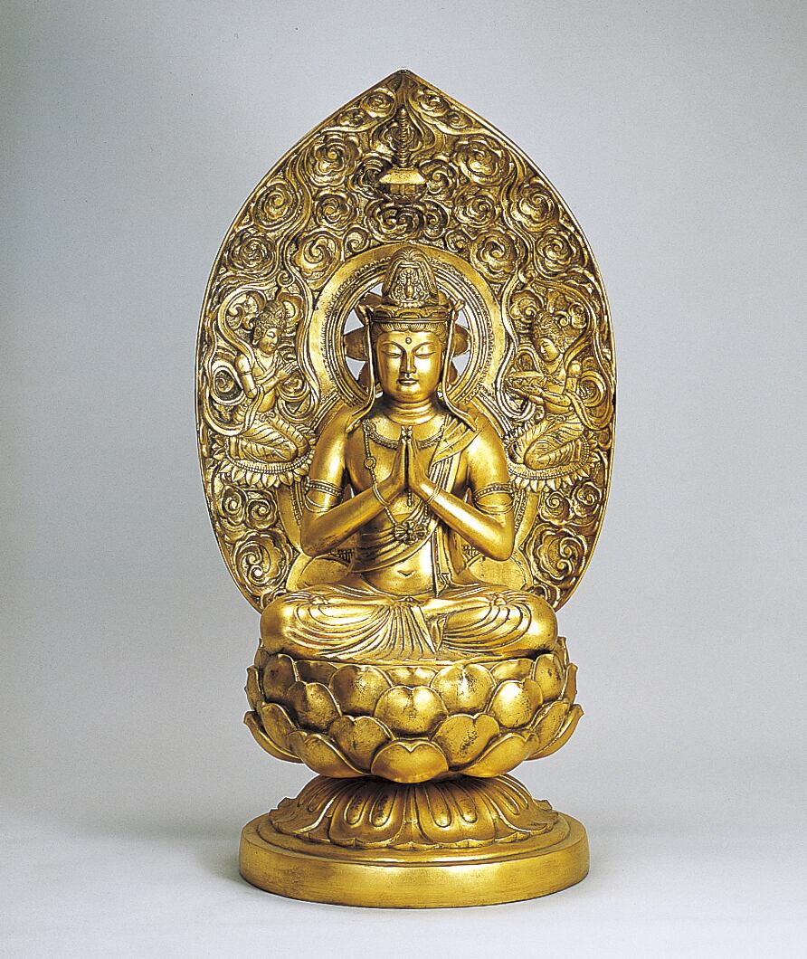 勢至菩薩 金箔仕上 長田晴山作