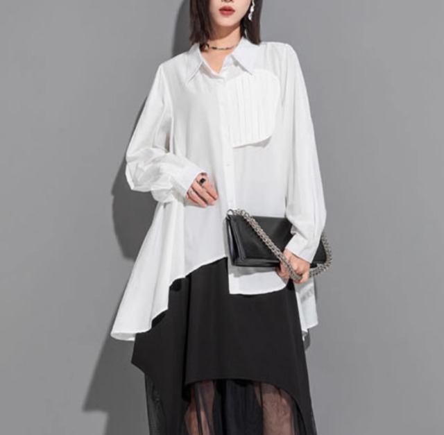 イレヘムトップス レディース トップス シャツ ブラウス 羽織 前開き 丈長 長袖 襟付き かわいい 大人可愛い きれいめ 上品 おしゃれ かっこいい 個性的 クール モード系 エレガント 主役級 存在感 フォーマル ベーシック 無地 春 秋 入学式 入園式 卒業式 卒園式 お出かけ イベント 女子会 休日 ホテル ショッピング コンサート ライブ カフェ 韓国 オルチャン プチプラ 普段使い 着回し インスタ映え M L 大きいサイズ 白 ホワイト 黒 ブラック ベーシックカラー 大人カラー