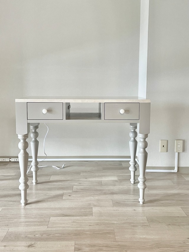 引出し付きネイルテーブル大理石900 (アンティーク調ネイルデスク) W920×D450 かわいいドレッサー