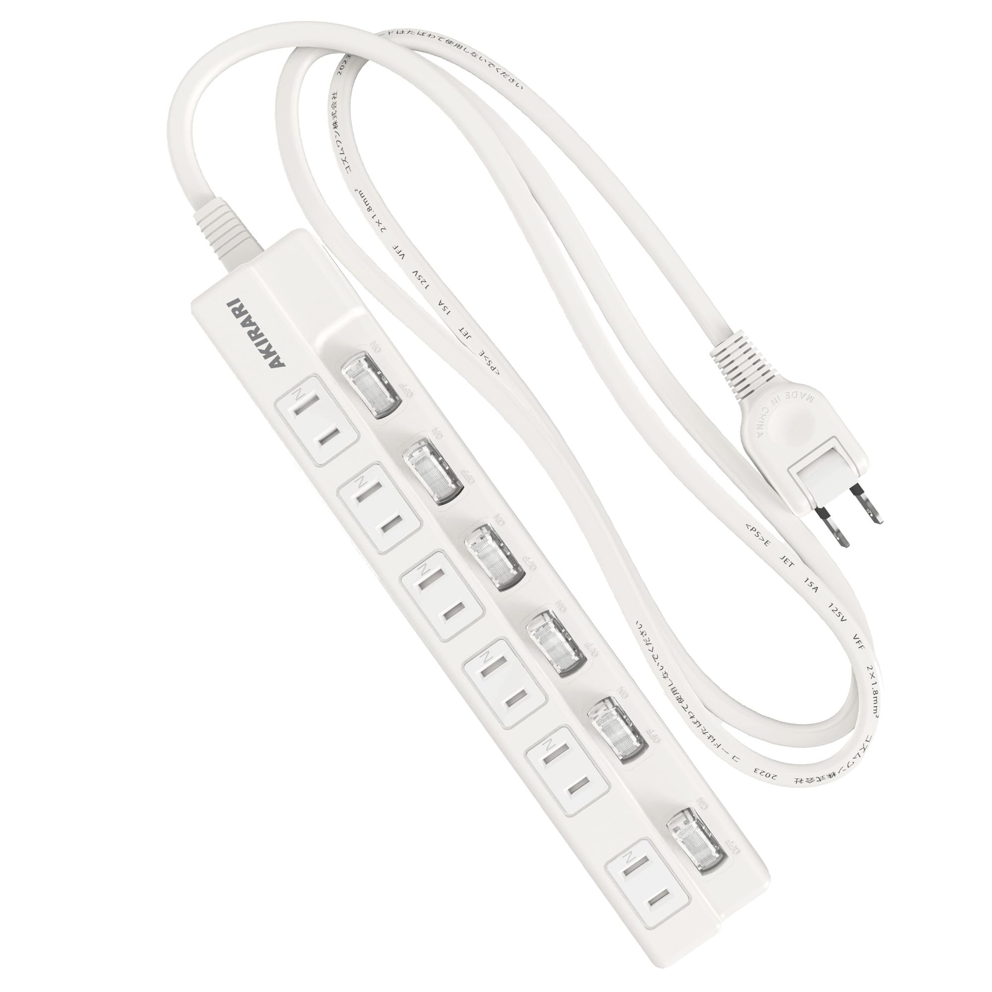 AKIRARI 延長コード 30cm 短い 電源タップ 1個口 【断線に強い】 耐寒