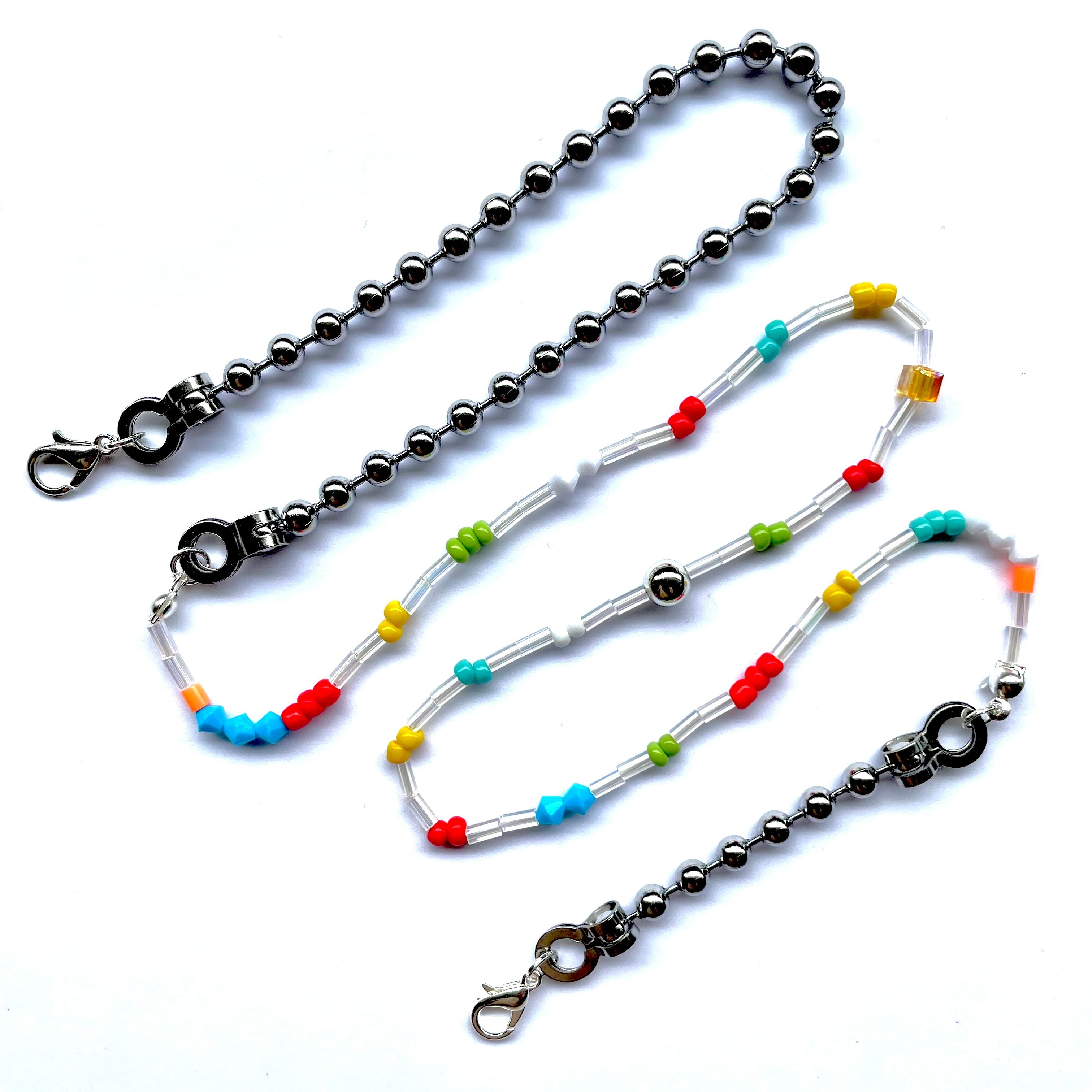 ボールチェーン×棒ビーズ(クリア②) | レイノアクセサリー！