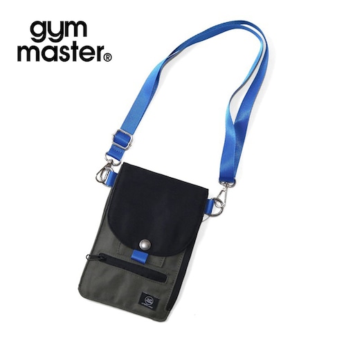 gym master ジムマスター フラップスマホショルダー ナイロン スマホポーチ ショルダーバッグ G721798 ブラック×チャコール