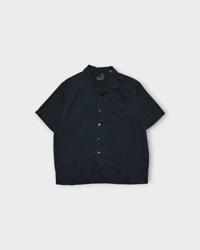 【Used】“Tommy Bahama” Silk Open Collar Shirt Black