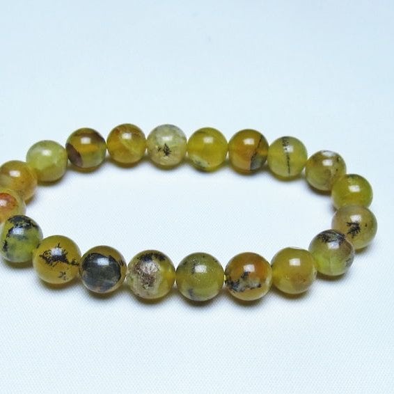 オパール ブレスレット 10mm イエローオパール コモンオパール 一点物 メール便可 [M便 1/10] 111-48664