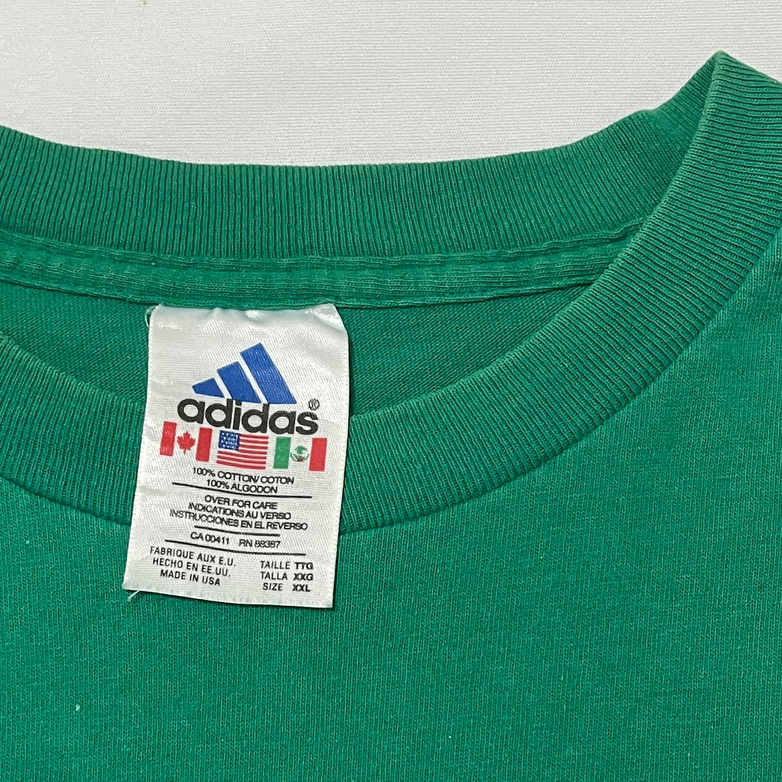 90s USA製 adidasアディダス パフォーマンス　ビッグロゴ　Tシャツ