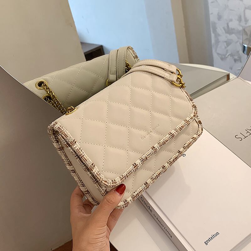 Shangxin小さなバッグ女性2020新しいトレンディなファッション菱形ショルダーメッセンジャーバッグネット赤すべて一致チェーン小さな正方形のバッグ Tiancai_Wing_Bag6883356