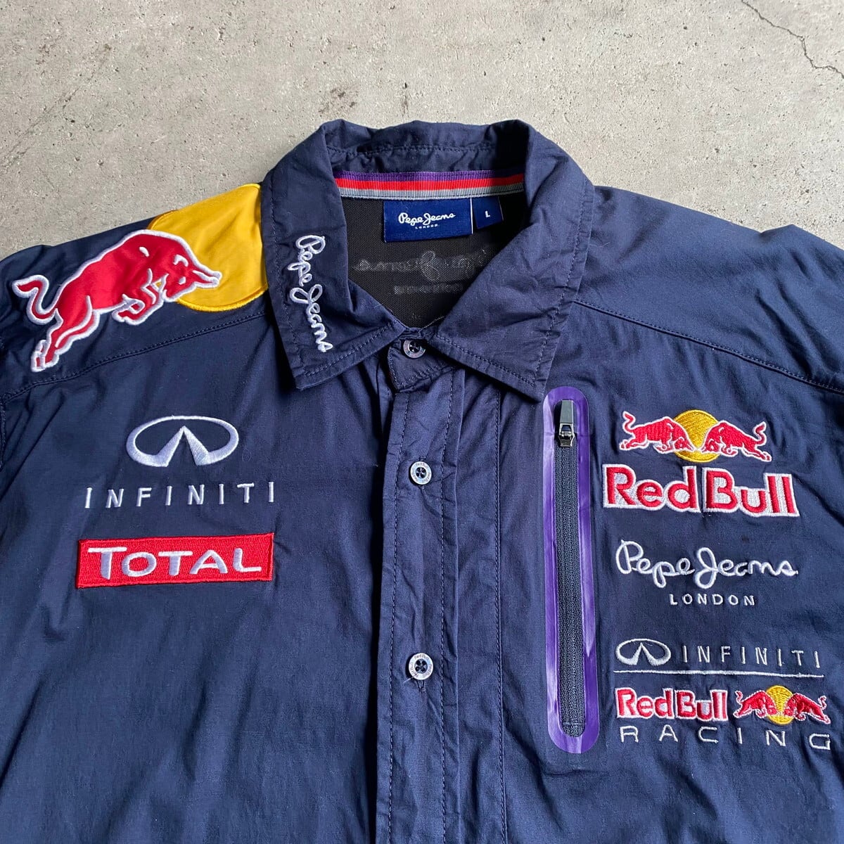 pepe jeans ペペジーンズ RED BULL レッドブル 刺繍 レーシング シャツ 