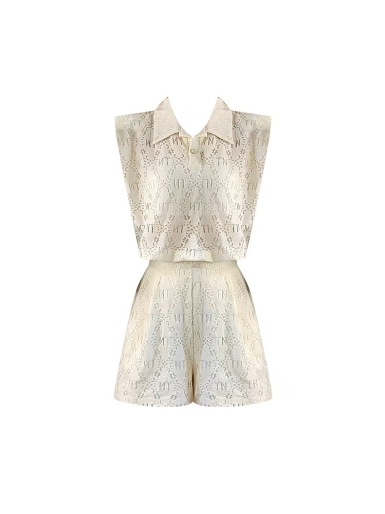 セットアップ ノースリーブトップス ショートパンツ G105CST0003