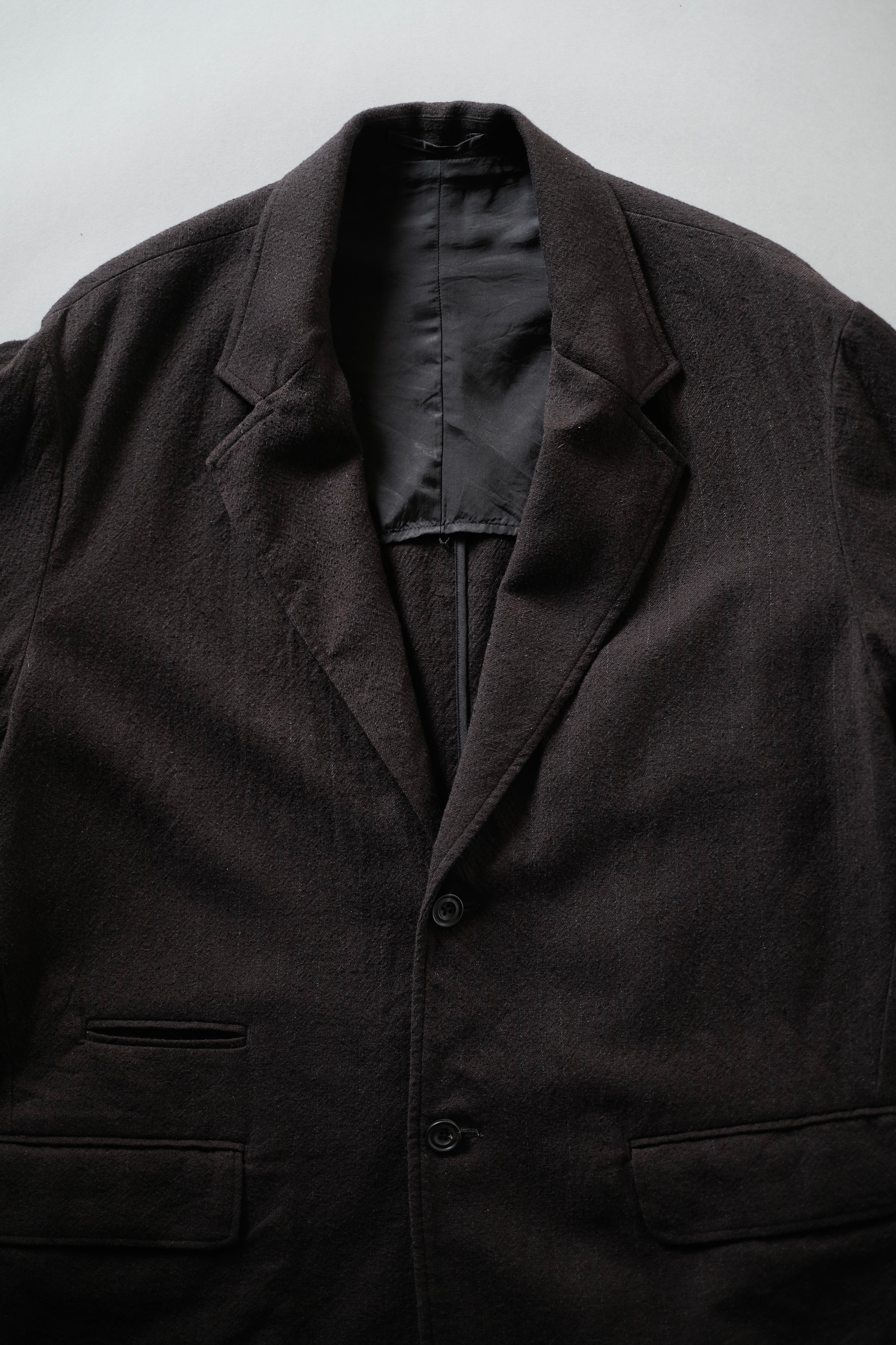 ULTERIOR / WASHED WOOL SILK STRIPE 2B JKT 