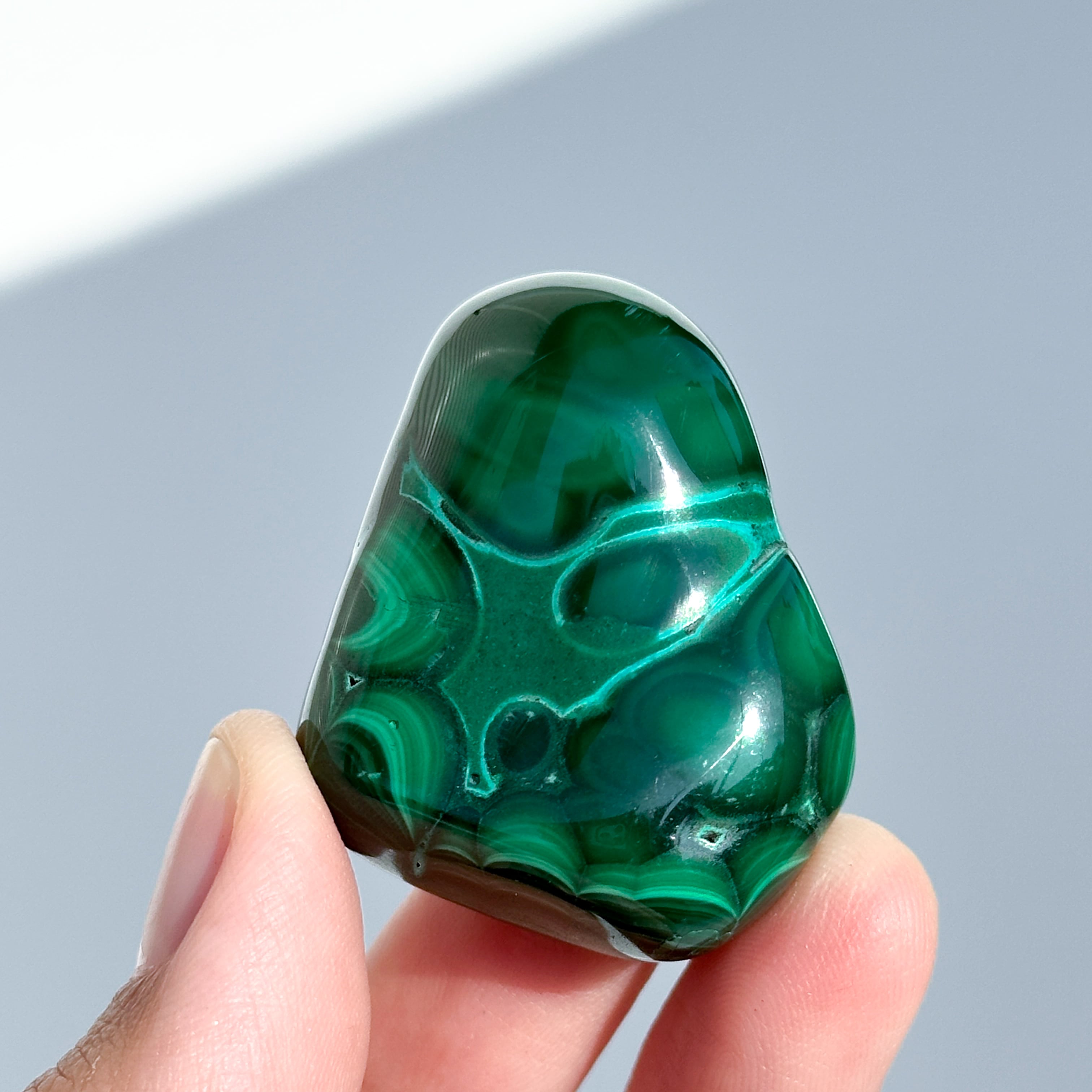 マラカイト with クリソコラ(マラコラ) タンブル07◇ Malachite with Chrysocolla ◇天然石・鉱物・パワーストーン