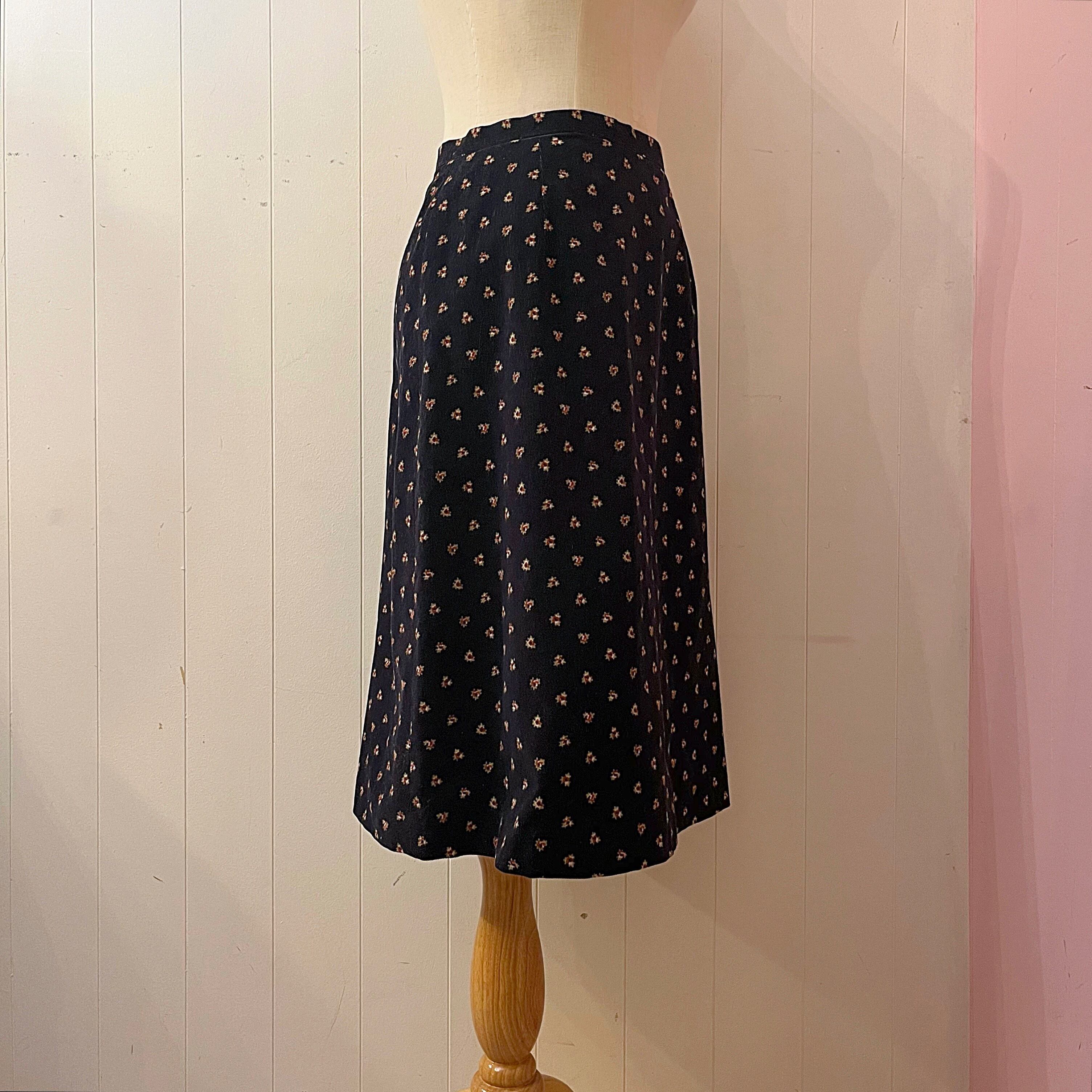 laura ashley / flower corduroy skirt