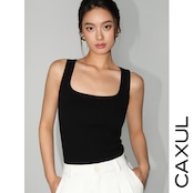 Square Neck Rib Knit Tank Top/3color