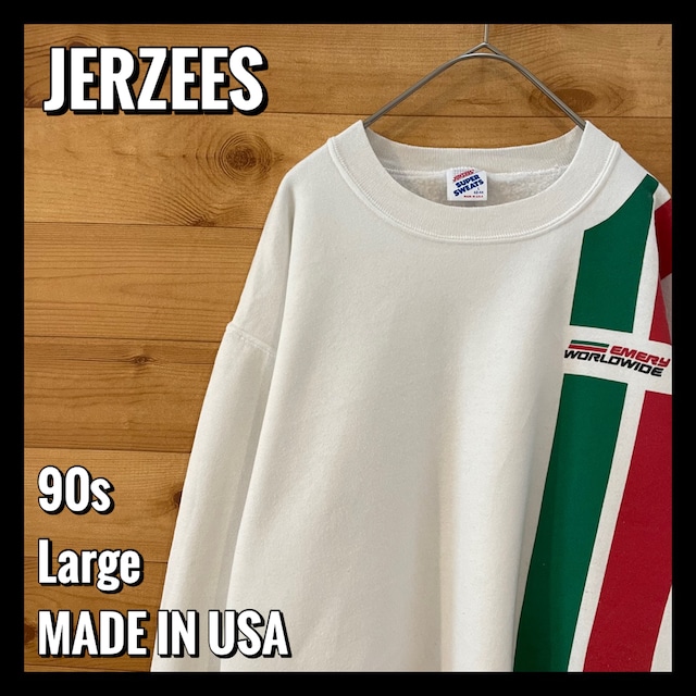 【JERZEES】90s  USA製 企業系 ラインロゴ スウェット トレーナー ヴィンテージ  Lサイズ us古着 アメリカ古着
