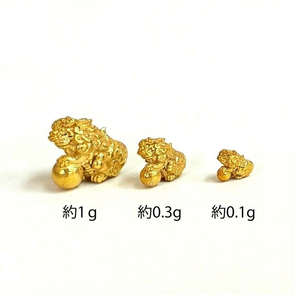 純金『狛犬 吽形（うんぎょう）』モチーフ 約1g お守り【JUNGOLD】神棚
