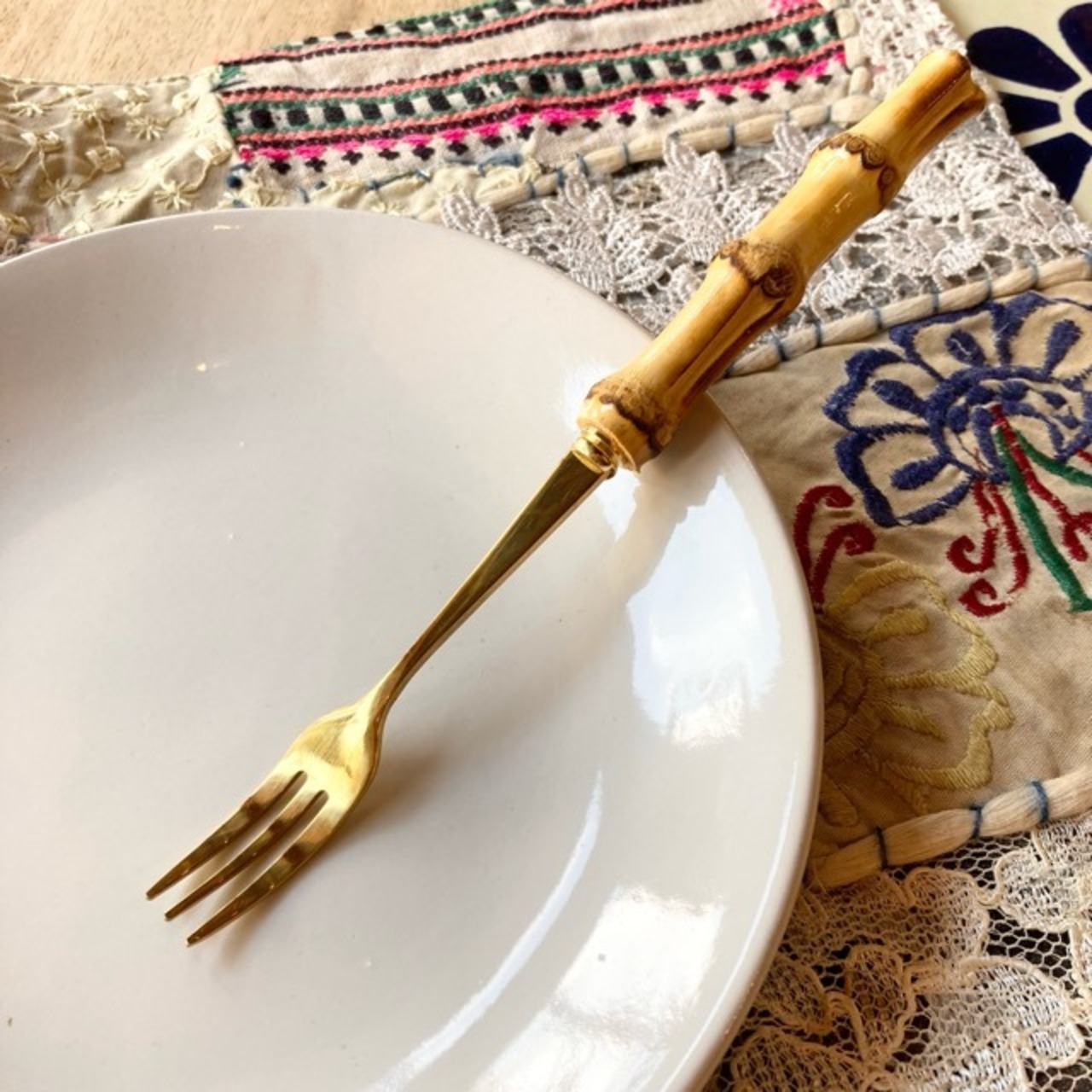 Topanga　バンブーハンドルカトラリー　Sサイズ　全2種　スプーン　フォーク　食器　カトラリー　洋食　中華　イタリアン　スープ　デザート　バンブー