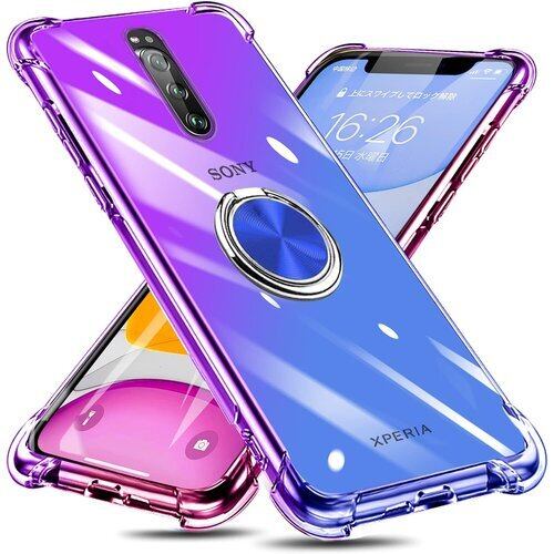 新品》 Xperia 1 ケース リング付き クリア TPU グラデーション色 SO 