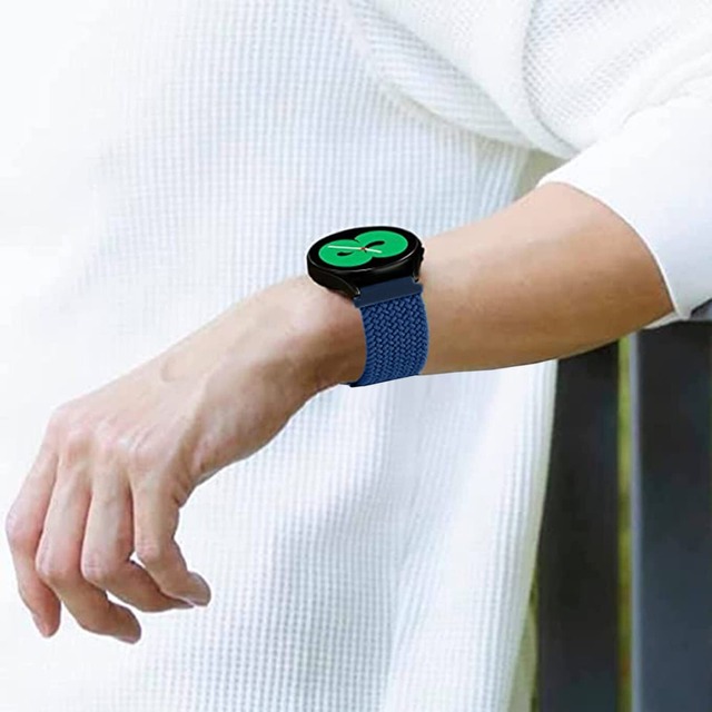 AGUPERFIT 時計バンド 20mm 22mm 無段階に調整なステンレスバックルブレイデッドソロループベルト ファッションで快適な伸縮性で通気性の良いクイックリリースストラップ 腕時計とスマートウォッチ換えバンド (22mm, アトランティックブルー)