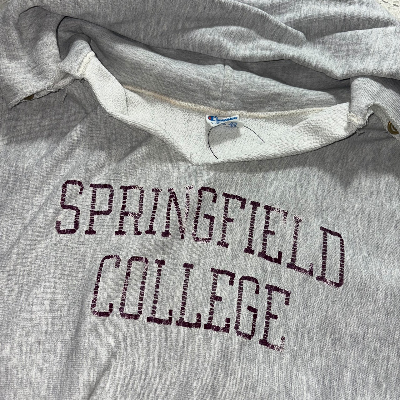 vintage 1980’s CHAMPION reverse weave hoodie “springfield college”