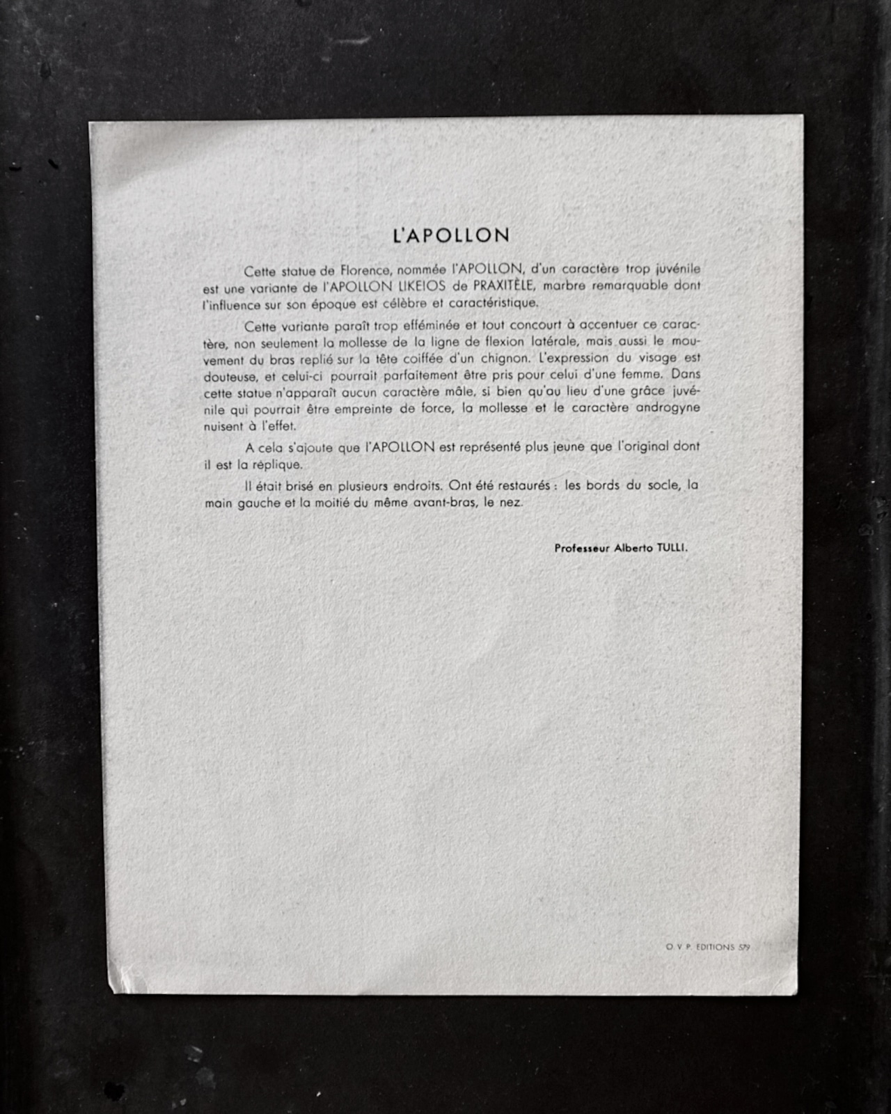 フランス L'APOLLON ウフィツィ Apollino アポロ像 h?liogravure