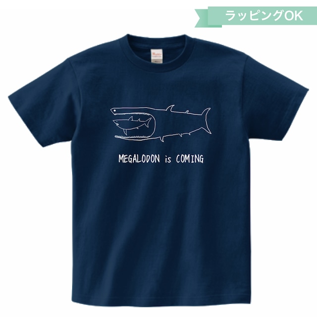 Tシャツ★メガロドン【メトロブルー】