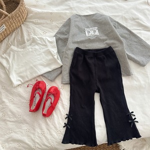 秋ストライプノーカラーシャツ