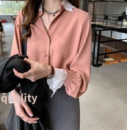 トップス デート シャツ ブラウス 白シャツ 白トップス ミディアム丈