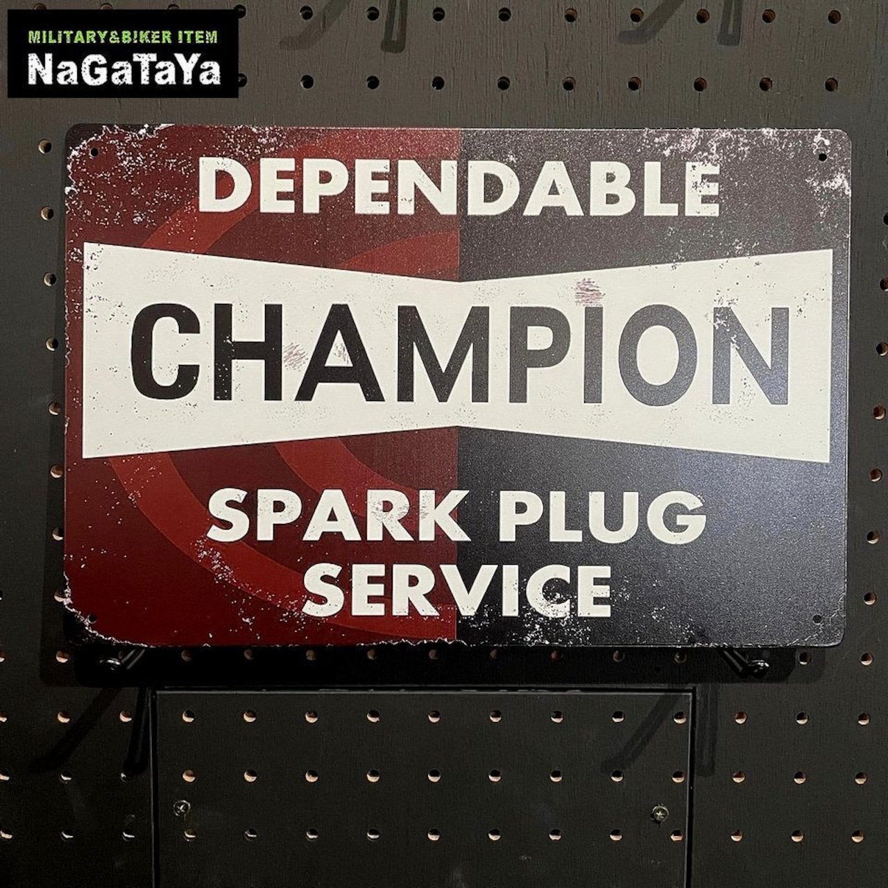 新品 ビンテージ風 アメリカンサインボード ブリキ看板 CHAMPION 
