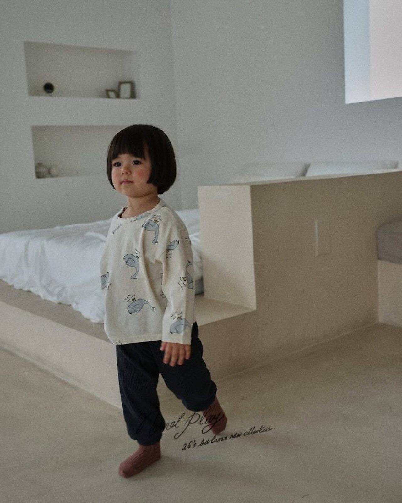 韓国子供服 / 26Autumn / normalplay / ノーマルダック総柄Tシャツ / キッズ / 秋服 *12M~L*