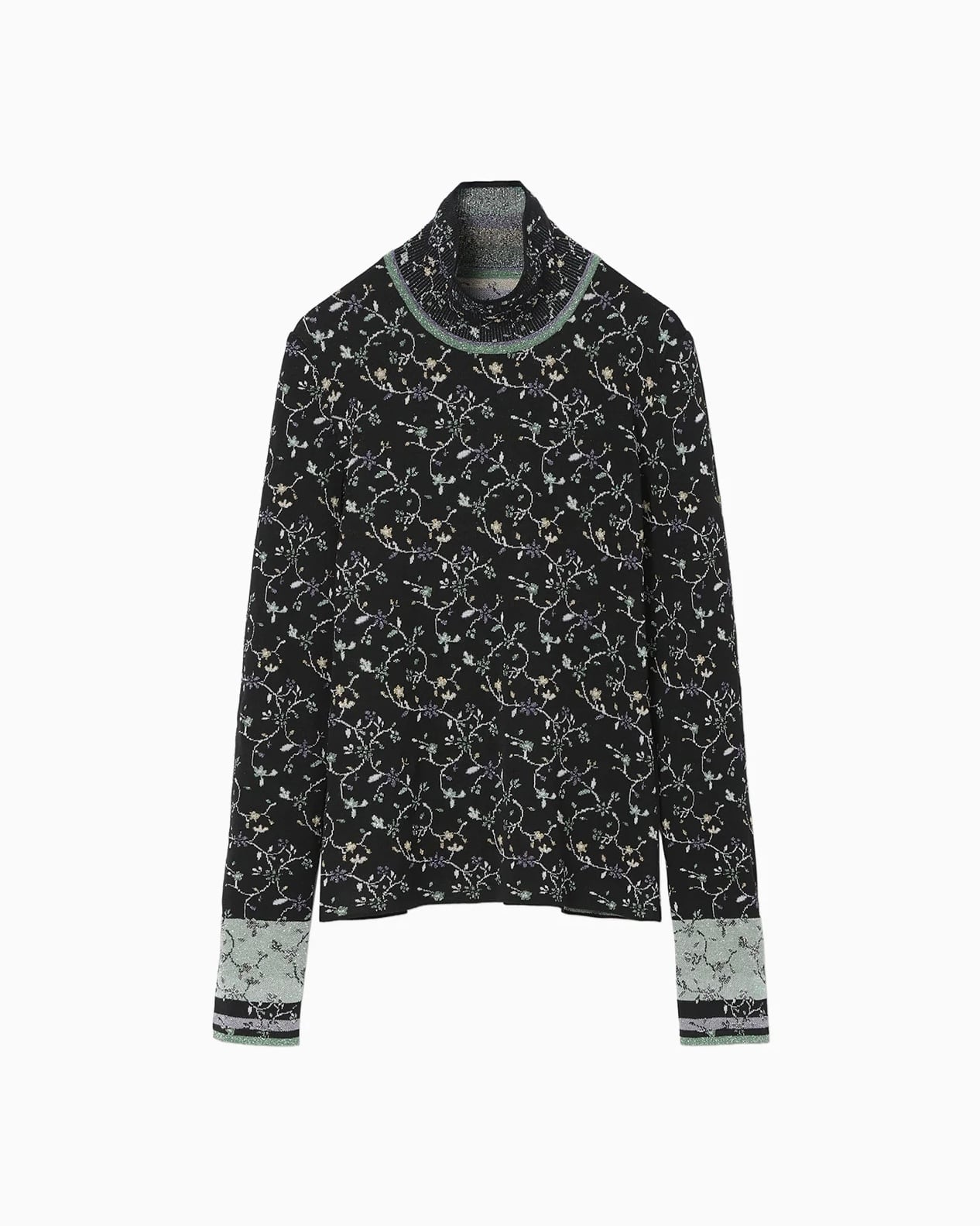 Mame Kurogouchi】Floral Motif Chenille Knited Top/blue | TOLMA.