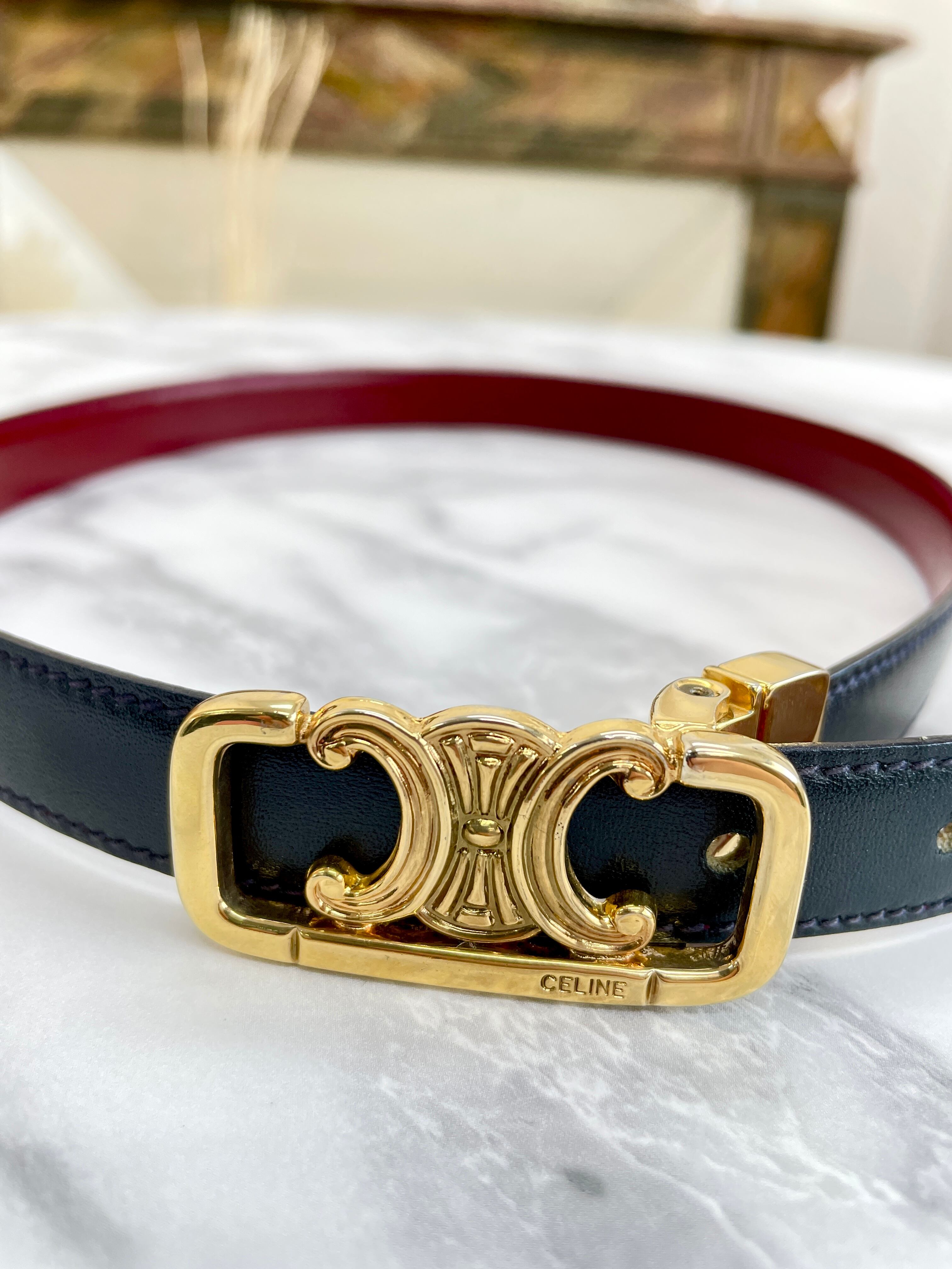 CELINE セリーヌ リバーシブル トリオンフ ベルト ブラック CELINE セリーヌ リバーシブル トリオンフ ベルト ブラック