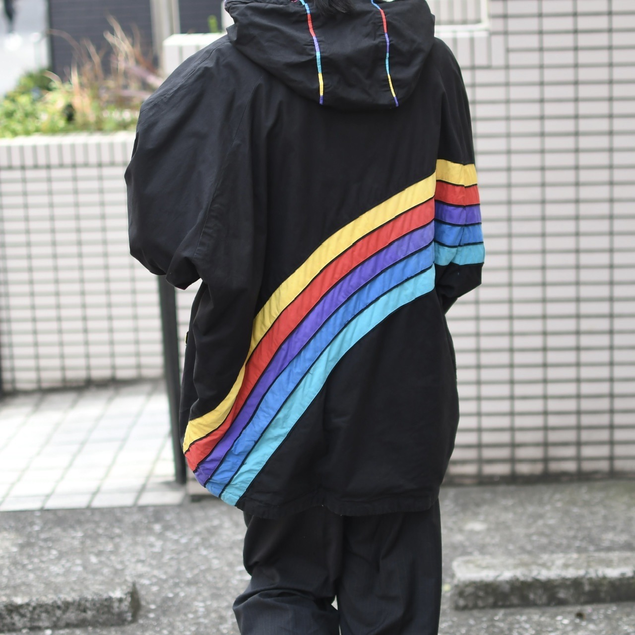 rainbow switching reversible jacket