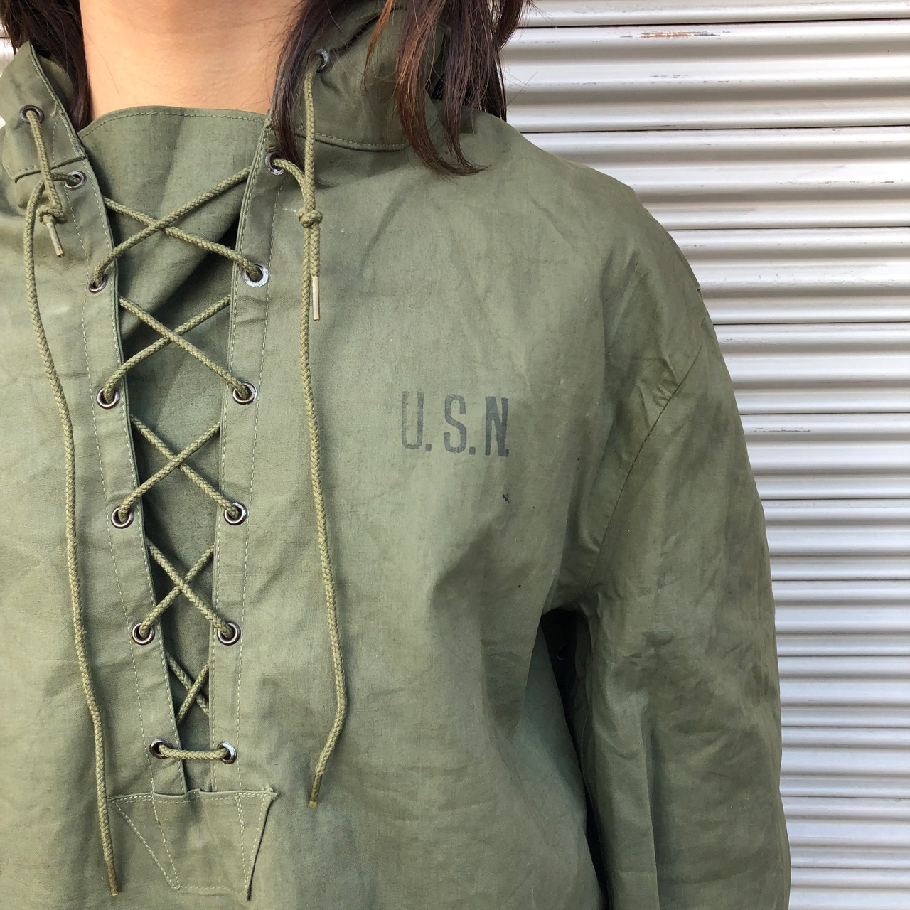 良品 40s USnavy 米軍 実物 WW2 ステンシル USN N-2 海軍 レイン  