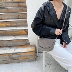 セミサークル フラップショルダーバッグ　AS119−8818