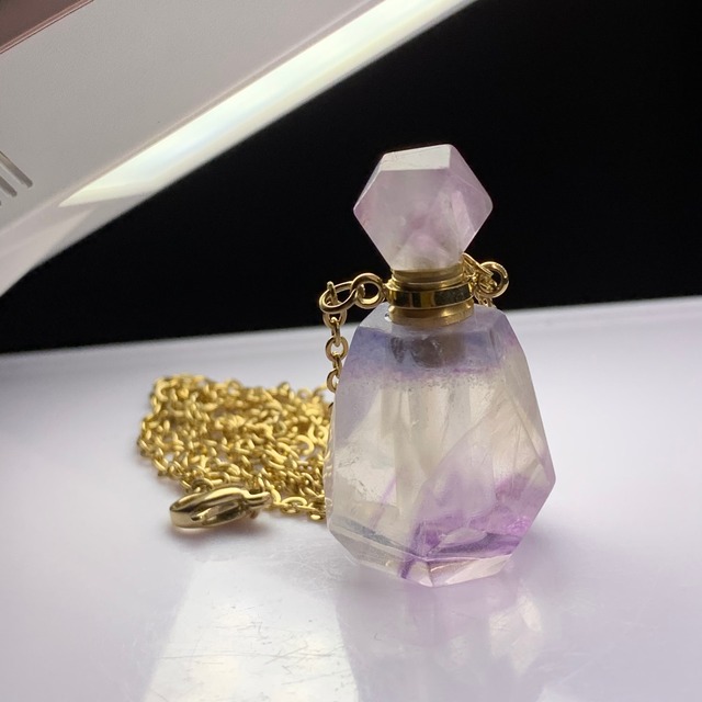 カラーレス×パープルグラデーションフローライト・ミニ香水瓶