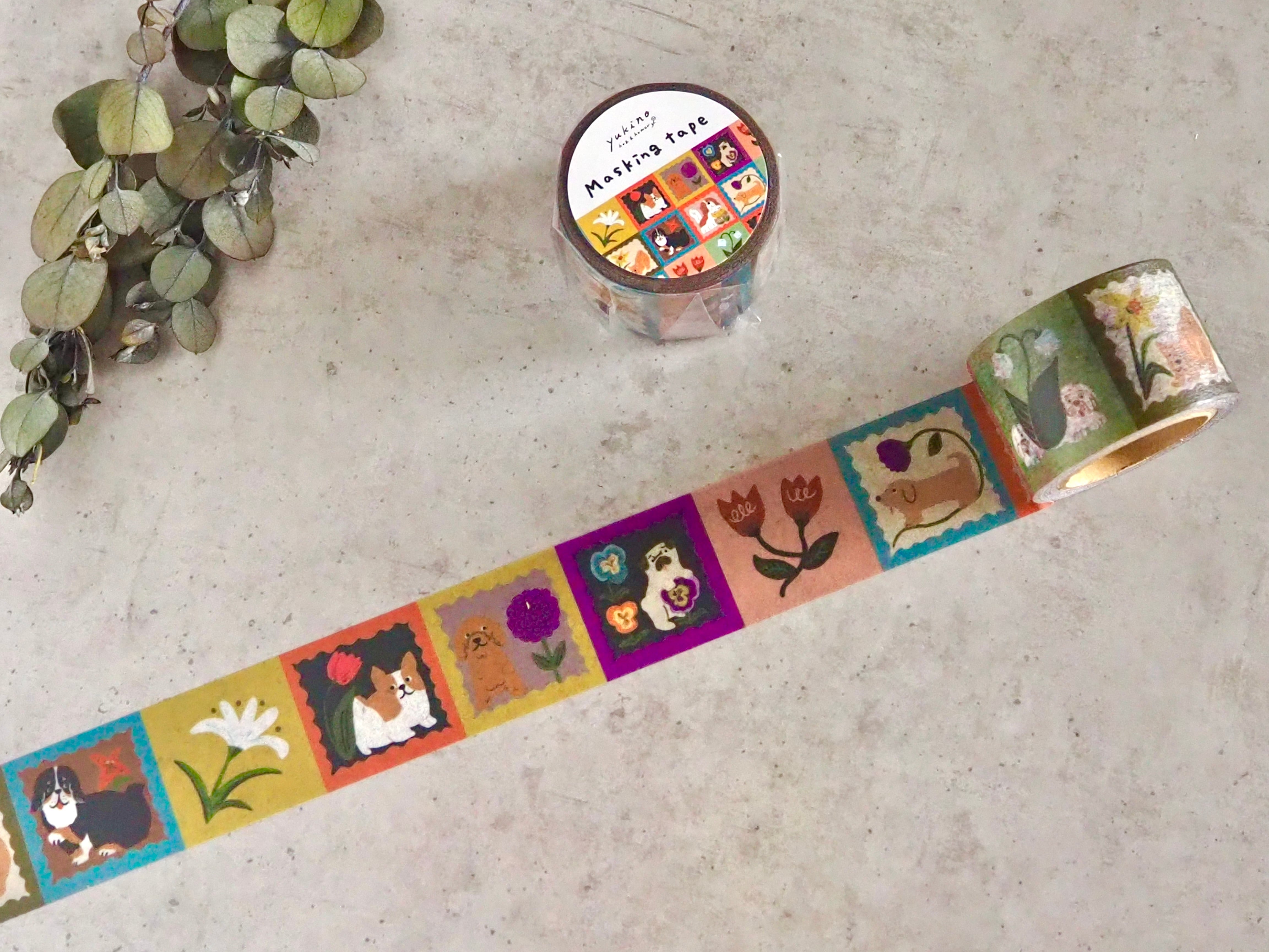 マスキングテープ30mm「Flower & dog patch」 | yukino shop