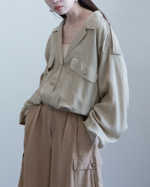 1990s open collar wide rayon jacket