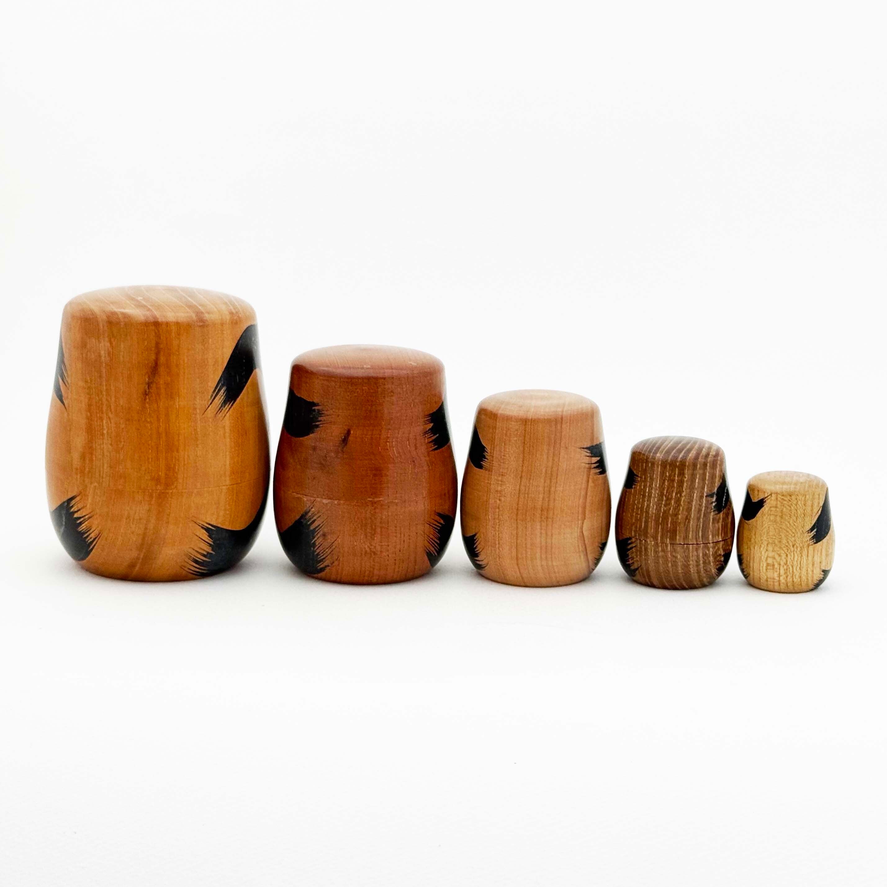 だるま入れ子 木地玩具（遠刈田系 / 佐藤保裕工人）