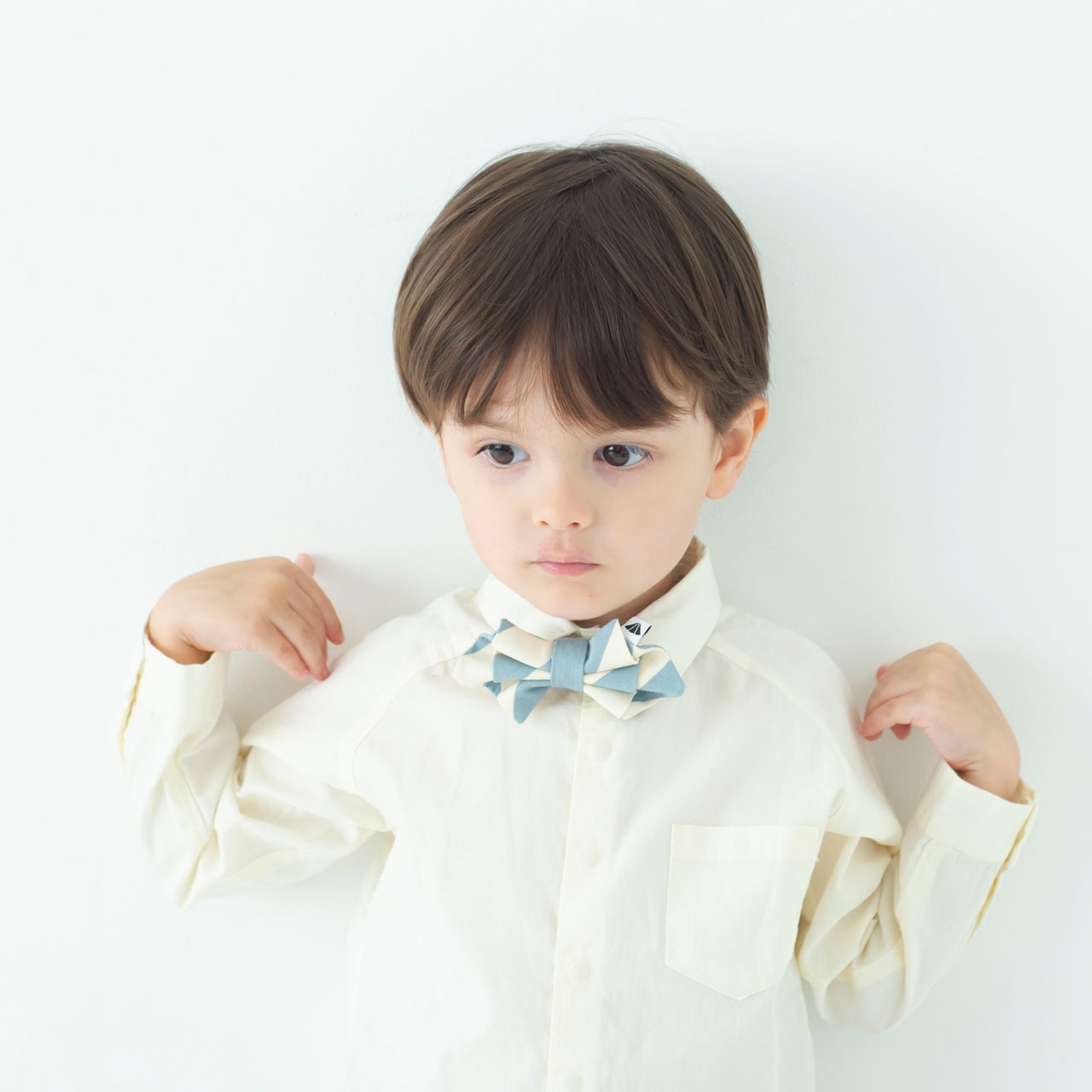 蝶ネクタイ 【ボーダーブルー】ブランド 子供 ヘアアクセサリー 男の子 女の子 日本製 キッズ ギフト