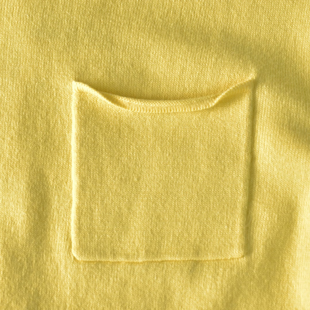 IKITSUKE イキツケ クルーネックポケットニット・イエロー【送料無料】