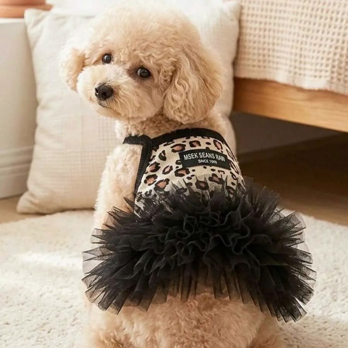 予約】レオパードチュチュワンピース 犬服 レオパード チュチュ